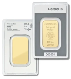 Heraeus 1 Unze Goldbarren