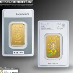 Heraeus 1 Unze Kinebar Goldbarren