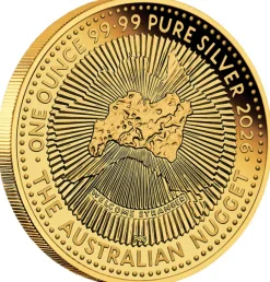 Hobart ANDA Money Expo Special 40 Jahre Australien Nugget 1 Oz Silber 2026 vergoldet Proof*