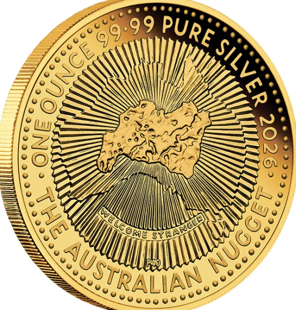 Hobart ANDA Money Expo Special 40 Jahre Australien Nugget 1 Oz Silber 2026 vergoldet Proof*