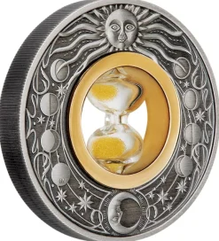 Hourglass - Sanduhr - 2 Unzen Silber Antik +Box +COA *