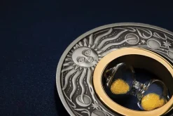 Hourglass - Sanduhr - 2 Unzen Silber Antik +Box +COA *