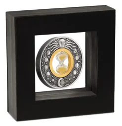 Hourglass - Sanduhr - 2 Unzen Silber Antik +Box +COA *