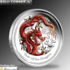 II Wahl Lunar II Drache 1/2 oz Silber farbig proof + Box +COA *