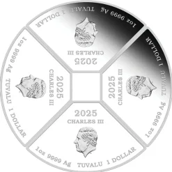Jahr der Schlange - Quadrant - 4 x 1 Unze Silber Proof 2025 + Box +Zertifikat*
