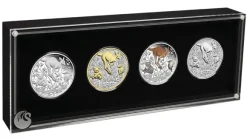 125Jahre Perth Mint Typeset 4 x 1 Oz Silber 2024 + Box * COA
