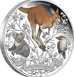 125Jahre Perth Mint Typeset 4 x 1 Oz Silber 2024 + Box * COA