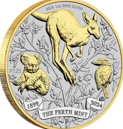 125Jahre Perth Mint Typeset 4 x 1 Oz Silber 2024 + Box * COA