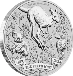 125Jahre Perth Mint Typeset 4 x 1 Oz Silber 2024 + Box * COA