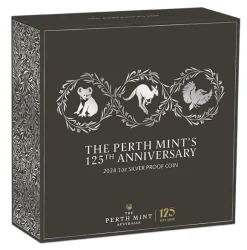 125 Jahre Perth Mint - 1 Unze Silber Proof 2024 +Box + COA*