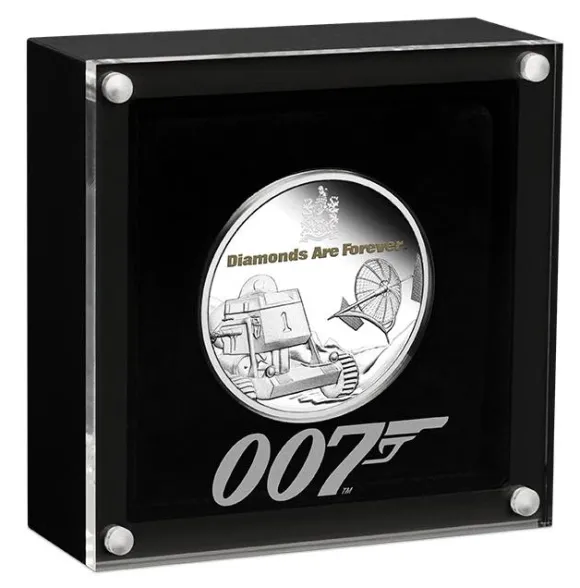 James Bond 007 - Diamonds Are Forever - 50th Anniv. 1 Oz Silber Proof 2021 +Box +COA*