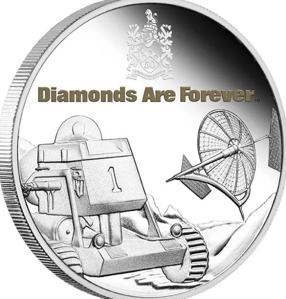 James Bond 007 - Diamonds Are Forever - 50th Anniv. 1 Oz Silber Proof 2021 +Box +COA*