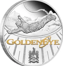 James Bond - 25 Jahre Golden Eye - 1 Unze Silber Proof + Box +COA