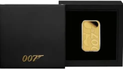 James Bond 007 - 60 Jahre - 1 Unze Gold Rectangular Proof 2022 +Box +COA