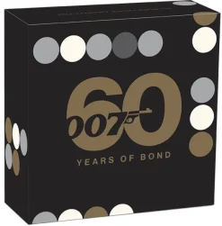 James Bond - 60 Years of Bond - 2 Oz Silber PP vergoldet + Box +COA*