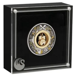 Jingle Bells - 2 Unze Silber Antik vergoldet + Box +COA*