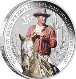 John Wayne 1 Oz Silber coloriert 2022 +Box +COA*