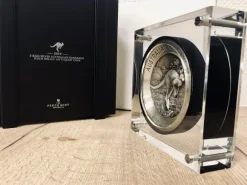 Känguru 2 KG Silber - High Relief - Antik Finish +Box 2019*