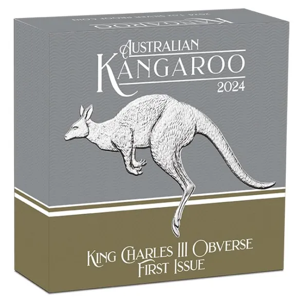 Känguru 1 Oz Silber Proof - KING CHARLES - 2024 +Box +COA