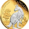 Känguru 2 Unzen Silber - Reverse Gilded - 2023 +Box +COA*
