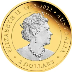 Känguru 2 Unzen Silber - Reverse Gilded - 2023 +Box +COA*