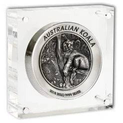 Koala 2 KG Silber - High Relief - Antik Finish 2018*
