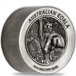 Koala 2 KG Silber - High Relief - Antik Finish 2018*