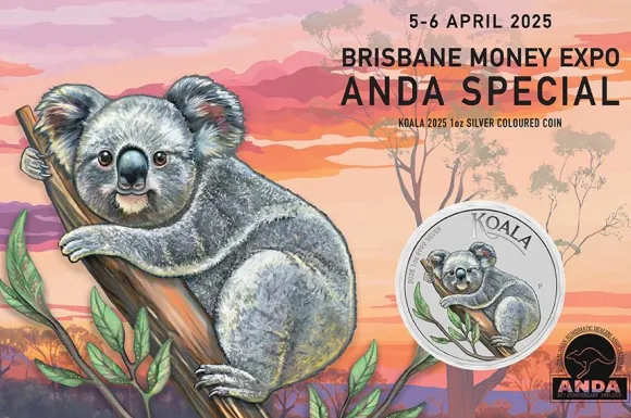 Koala 1 Oz Silber - Brisbane ANDA Money Show 2025 Blister