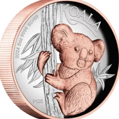 Koala 5 Oz Silber High Relief- gilded - 2024 +Box +COA*