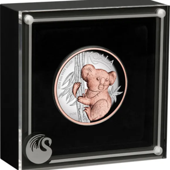 Koala 5 Oz Silber High Relief- gilded - 2024 +Box +COA*
