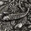 Koi Fish 2 KG Silber High Relief - Antik Finish 2023 + Box + COA*
