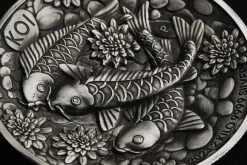 Koi Fish 2 KG Silber High Relief - Antik Finish 2023 + Box + COA*