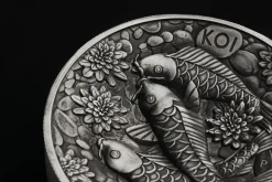 Koi Fish 2 KG Silber High Relief - Antik Finish 2023 + Box + COA*