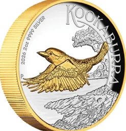Kookaburra High Relief gilded 2 Oz Silber 2026 +Box +COA
