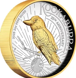 Kookaburra 2 Oz Silber Proof Gilded High Relief 2025