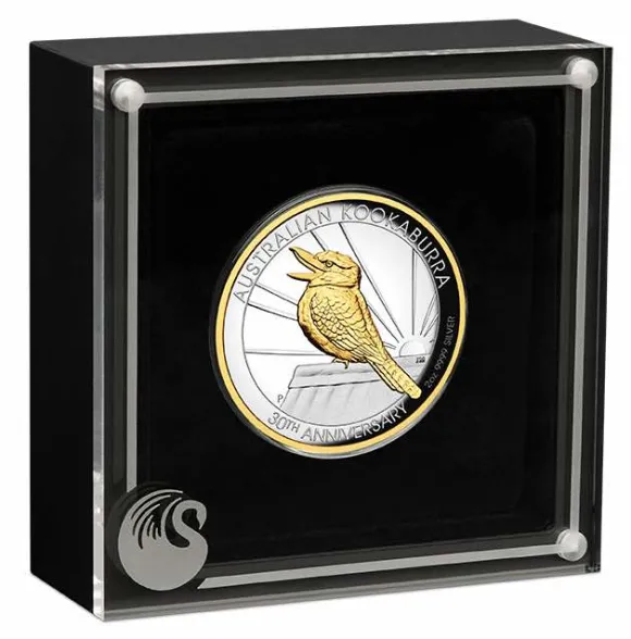 Kookaburra 2 Unzen Silber 2020 High Relief - Gilded - +Box*