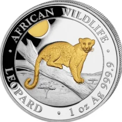 Leopard 1 Unze Silber gilded 2021*