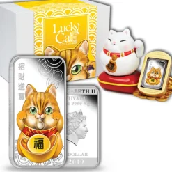 Lucky Cat 1 Oz Silber Proof 2019 +Aufsteller +COA *