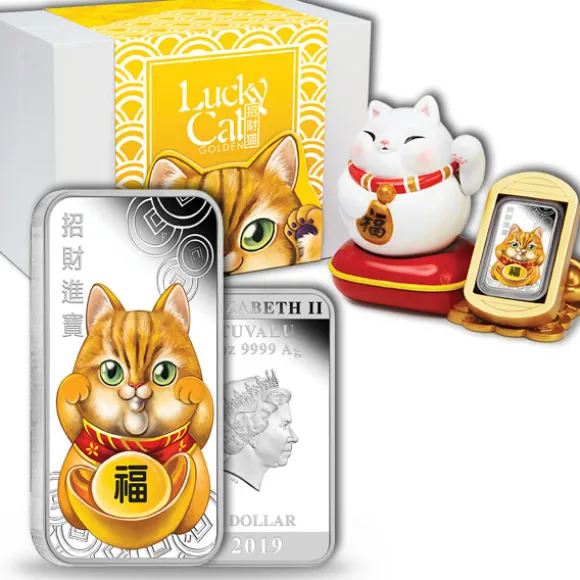 Lucky Cat 1 Oz Silber Proof 2019 +Aufsteller +COA *