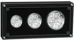 Lunar 3 - Drache - 3 Coin Set Silber Proof 2024 +Box +COA*