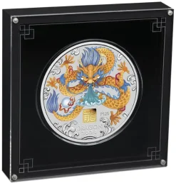 Lunar 3 - Drache - 1 KG Silber Privy Mark Gold 2024 + Box + COA*
