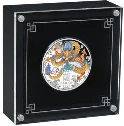 Lunar 3 - Drache - 1 Oz Silber Proof farbig +Box +COA*