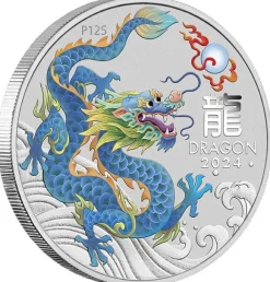Lunar 3 - Drache - Ten-Coin Set 1/2 Oz Silber farbig / vergoldet 2024 + Box + Zertifikat*