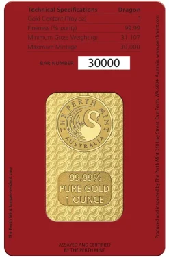 Lunar - Drache - 1 Unze Minted Goldbarren