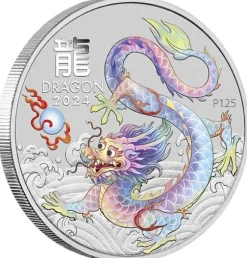 Lunar 3 - Drache - 1 Unze Silber - weiss 2024*