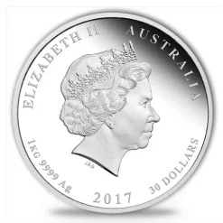 Lunar 2- Hahn - 1 KG Silber Proof 2017 +Box +COA*