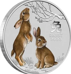 Lunar 3 - Hase - 1/4 Oz Silber farbig - Sydney Expo Special - 2023*