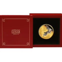 Lunar 3 - Hase - 1 Unze Gold Proof farbig + Box +COA