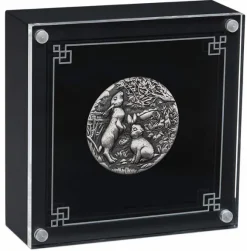 Lunar 3 - Hase - 2 Unzen Silber Antik + Box + COA*