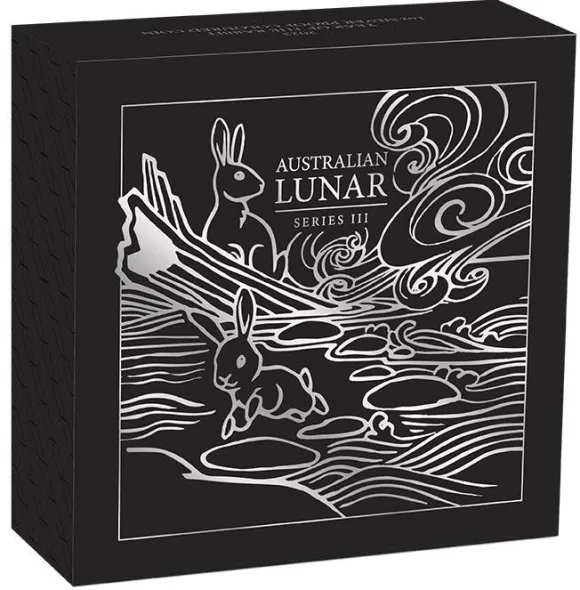 Lunar 3 - Hase - 1 Unze Silber Proof farbig 2023 + Box +COA*